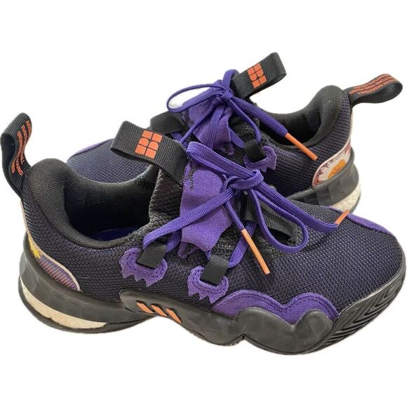Adidas  Trae Young 1 Black Purple Orange Kids Size 5.5 main image 7